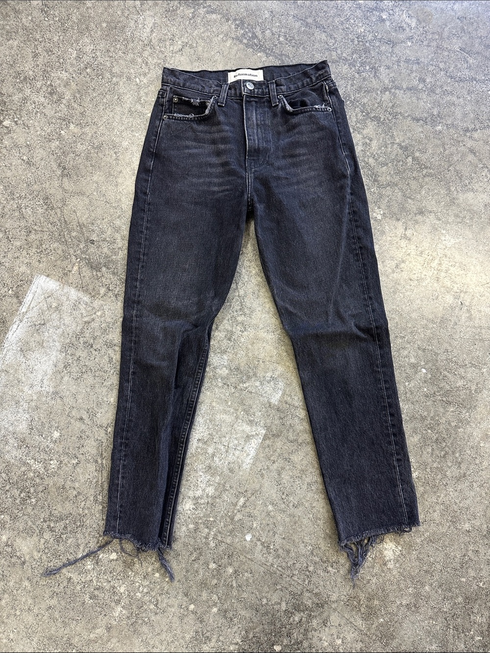 Reformation Washed Black High-Rise Jeans